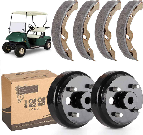 Golf Cart Brake Drum and Pad Kit for EZGO TXT Electric 1996-Up