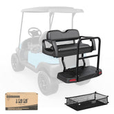 10L0L Golf Cart Flip Folding Rear Back Seat Kit with Grab Bar
