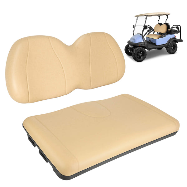 Cream golf cart front seat cushion and backrest