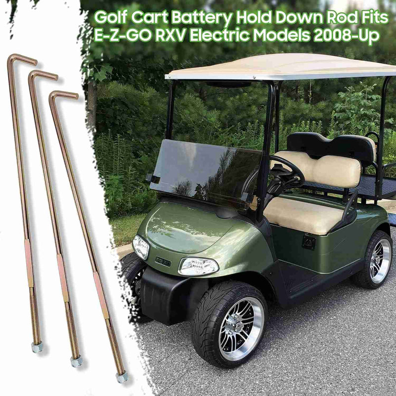 Golf Cart Battery Hold Down Rod J-Bolt & Nut for EZGO RXV 2008-up Electric|10L0L