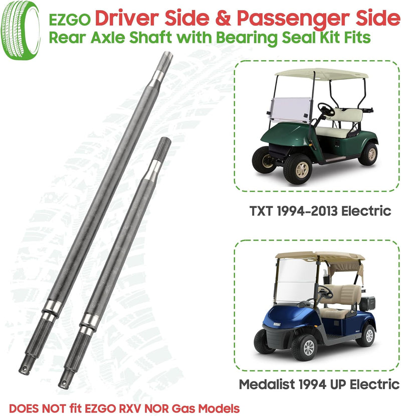 EZ GO Golf Cart Rear Axle with Axle Belt Seal Kit
