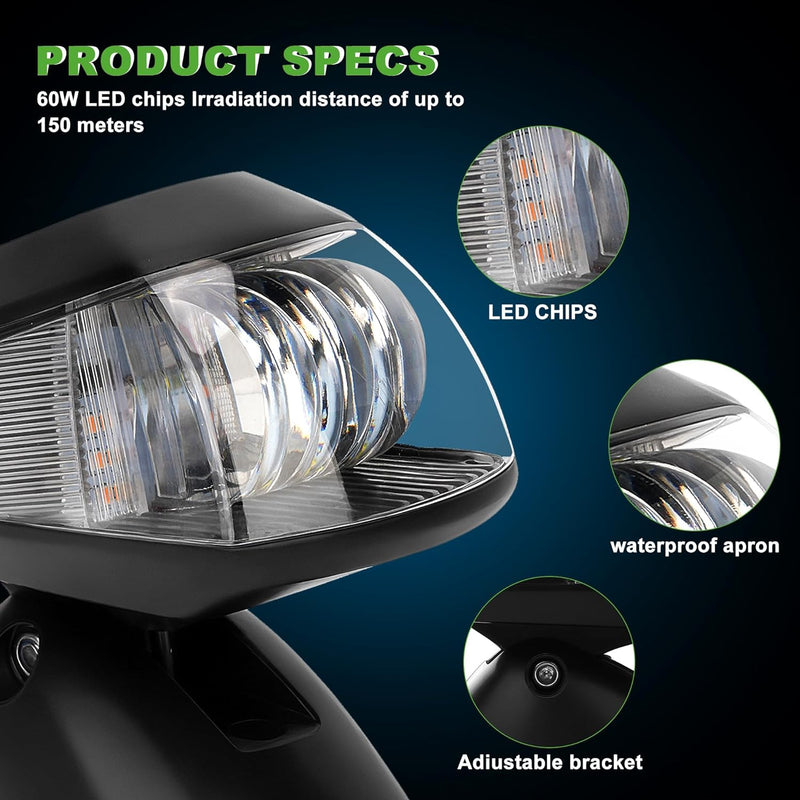 Golf Cart Head Light Kit for EZGO TXT, Club Car DS & Precedent