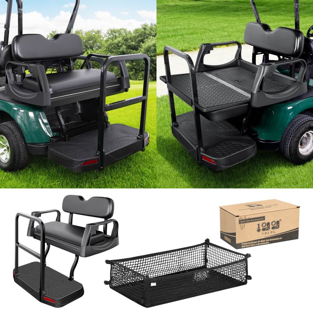 Golf Cart Rear Seat Kit 180° Flip Design