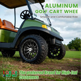 14" Golf Cart Wheel Rims - Upgraded Aluminum Wheels 4-Piece Set