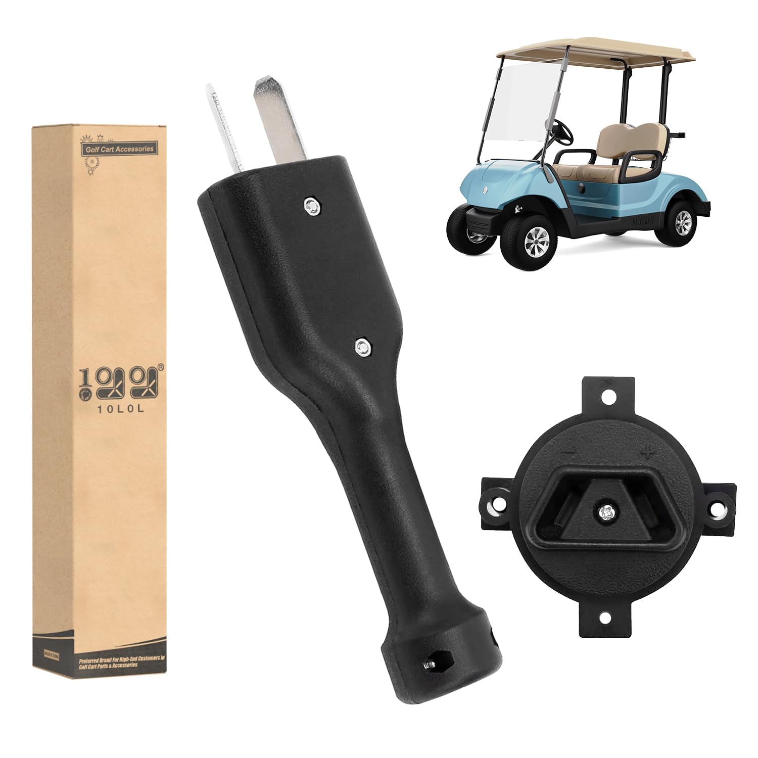 Golf cart charger handle plug