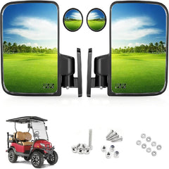 10L0L Golf Cart Side Mirrors with Blind Spot Mirrors