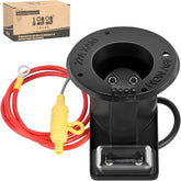 Round 3-Pin Charger Receptacle & Fuse Assembly for Club Car Electric Golf Carts
