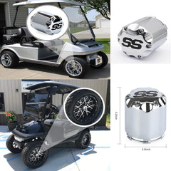 10L0L Chrome Golf Cart Center Caps & Lug Nuts Kit