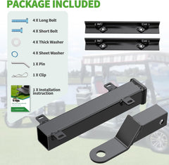10L0L Heavy Duty Golf Cart Trailer Hitch Kit with 2" Receiver for Yamaha, EZGO, Club Car - Easy Installation