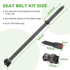 Golf cart seat belt dimensions