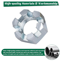 Golf Cart Hexagon Slotted Nut & Pinning for EZGO TXT 1976-Up