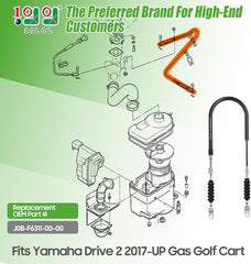 10L0L Golf Cart Carburetor Cable for Yamaha Drive 2 (2017-Up) Gas Models
