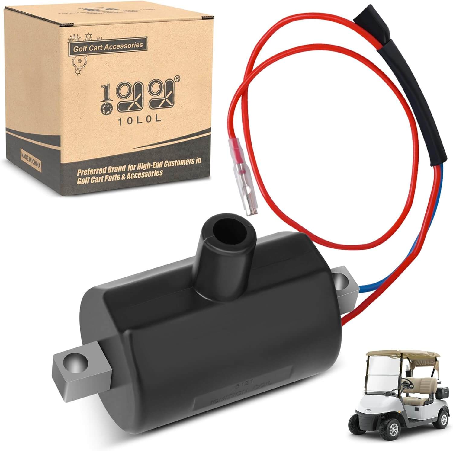 10L0L Golf Cart Ignition Coil for EZGO 2 Cycle Gas 1981-1994