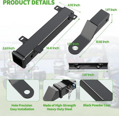10L0L Heavy Duty Golf Cart Trailer Hitch Kit with 2" Receiver for Yamaha, EZGO, Club Car - Easy Installation
