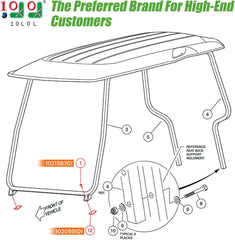 10L0L Golf Cart Front Top Strut Mount Pads Kit