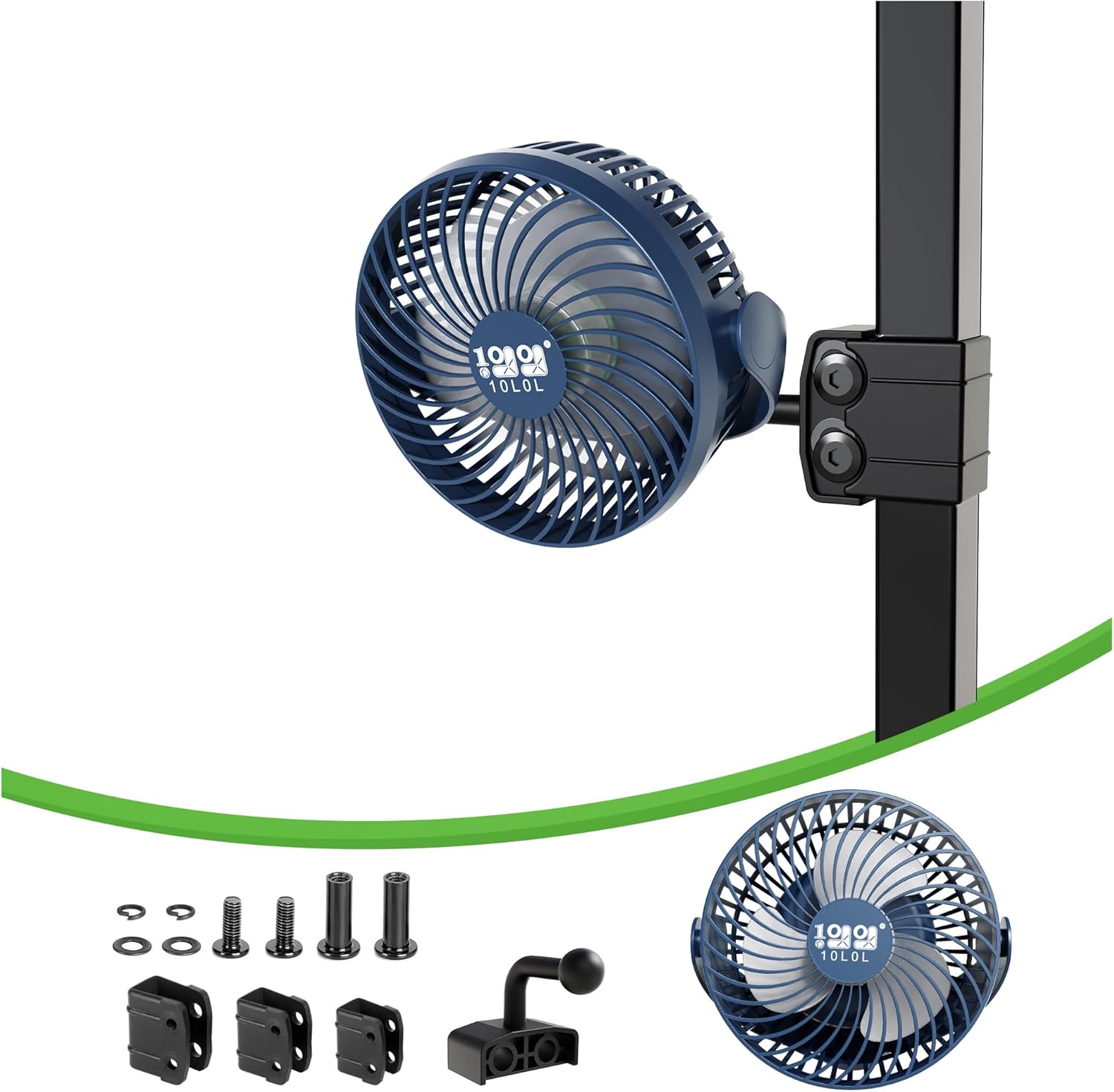 Fixed Bracket Golf Cart Fan Blue