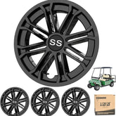 10L0L Golf Cart Wheel Covers Hub Caps Black
