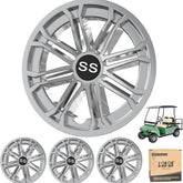 10L0L Golf Cart Wheel Covers Hub Caps Silver