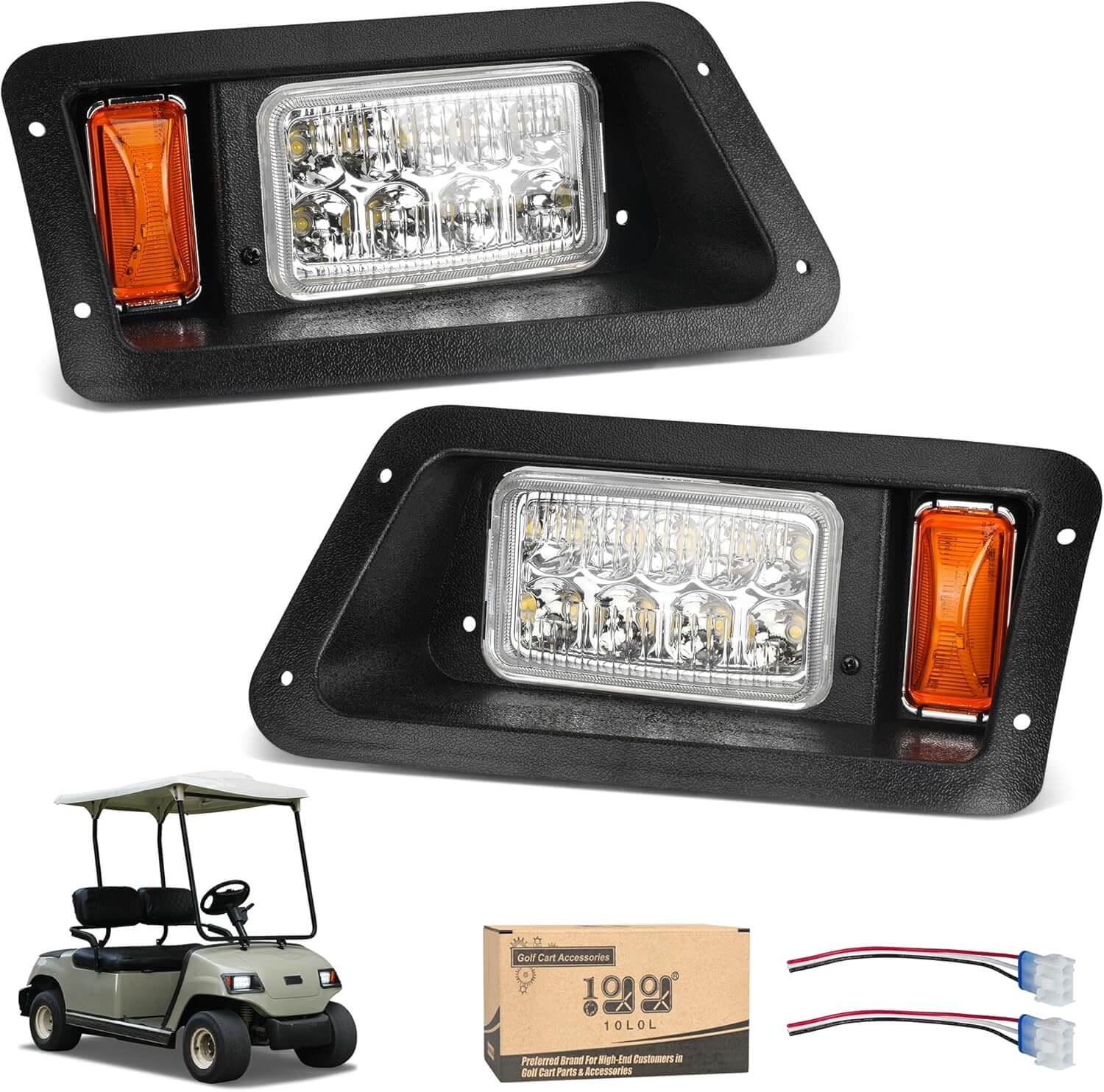 12V Golf Cart Headlight Kit for Yamaha G14 G16 G19 G22
