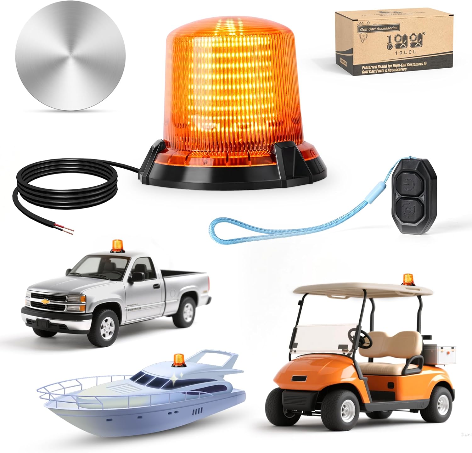 10L0L Golf Cart Flashing Safety Warning Light