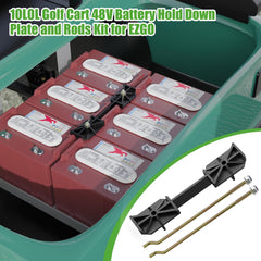 10L0L Golf Cart 48V Battery Hold Down Plate and Rods Kit