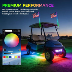 10L0L Golf Cart Whip Lights 2.53FT – 210 Modes, Waterproof LED Safety & Style Upgrade