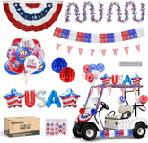 4th of July Golf Cart Decoration Kit – All-in-One Patriotic Parade Decor