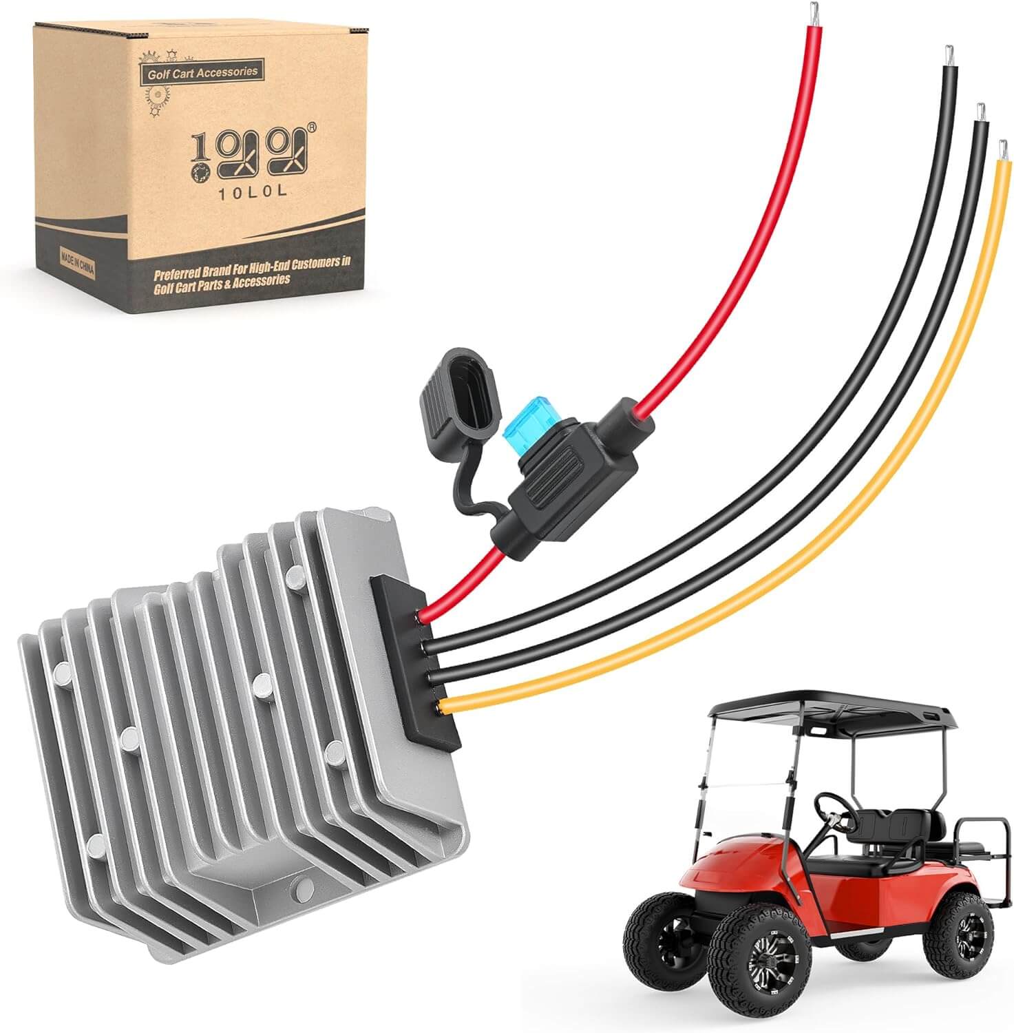 240W 36V/48V to 12V Golf Cart Voltage Converter - IP68 Waterproof