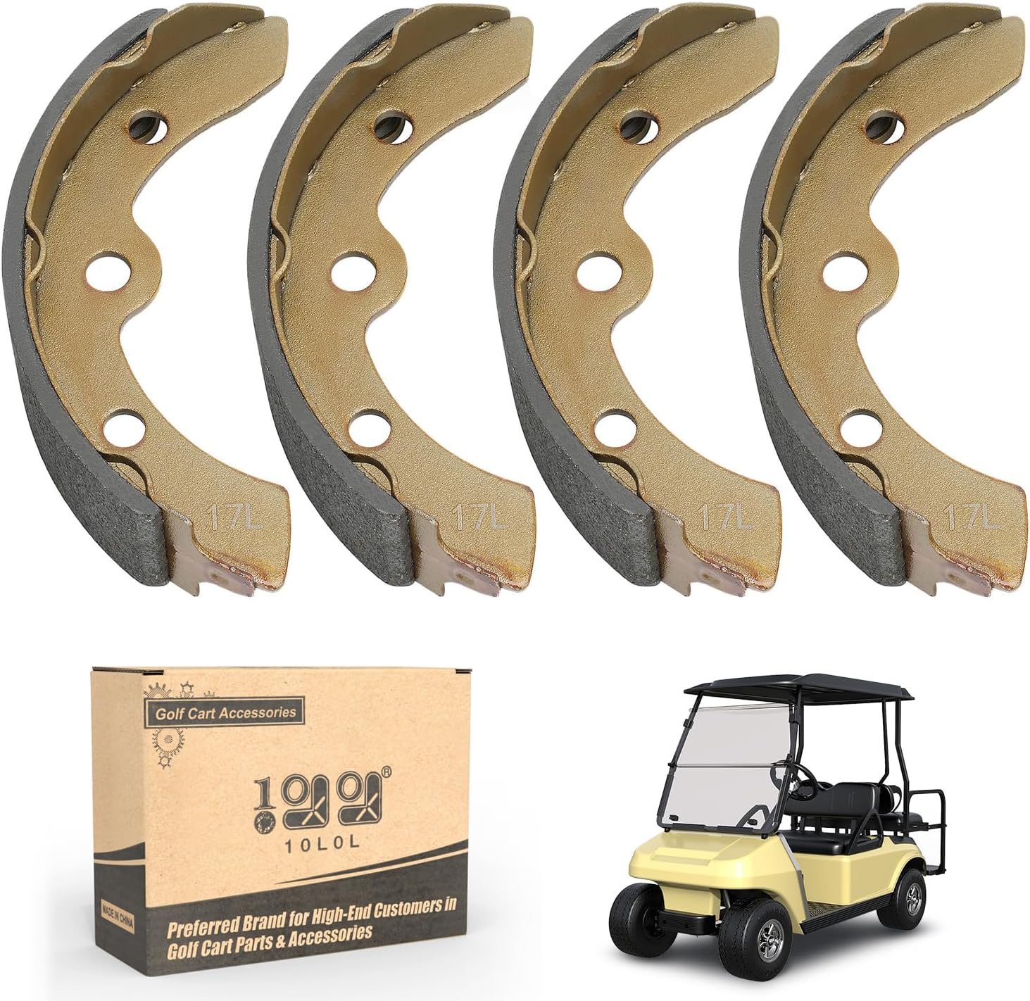 10L0L Golf Cart Brake Shoes for Club Car DS & Carryall 1981-1994