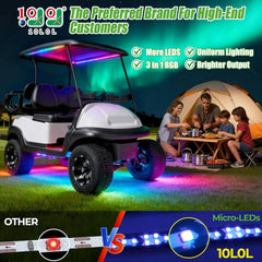 Upgraded RGB Golf Cart Underbody LED Light Strip Kit