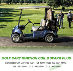 Golf Cart Ignition Coil & Spark Plug Compatible with Yamaha G2 G5 G8 G9 G11 G14