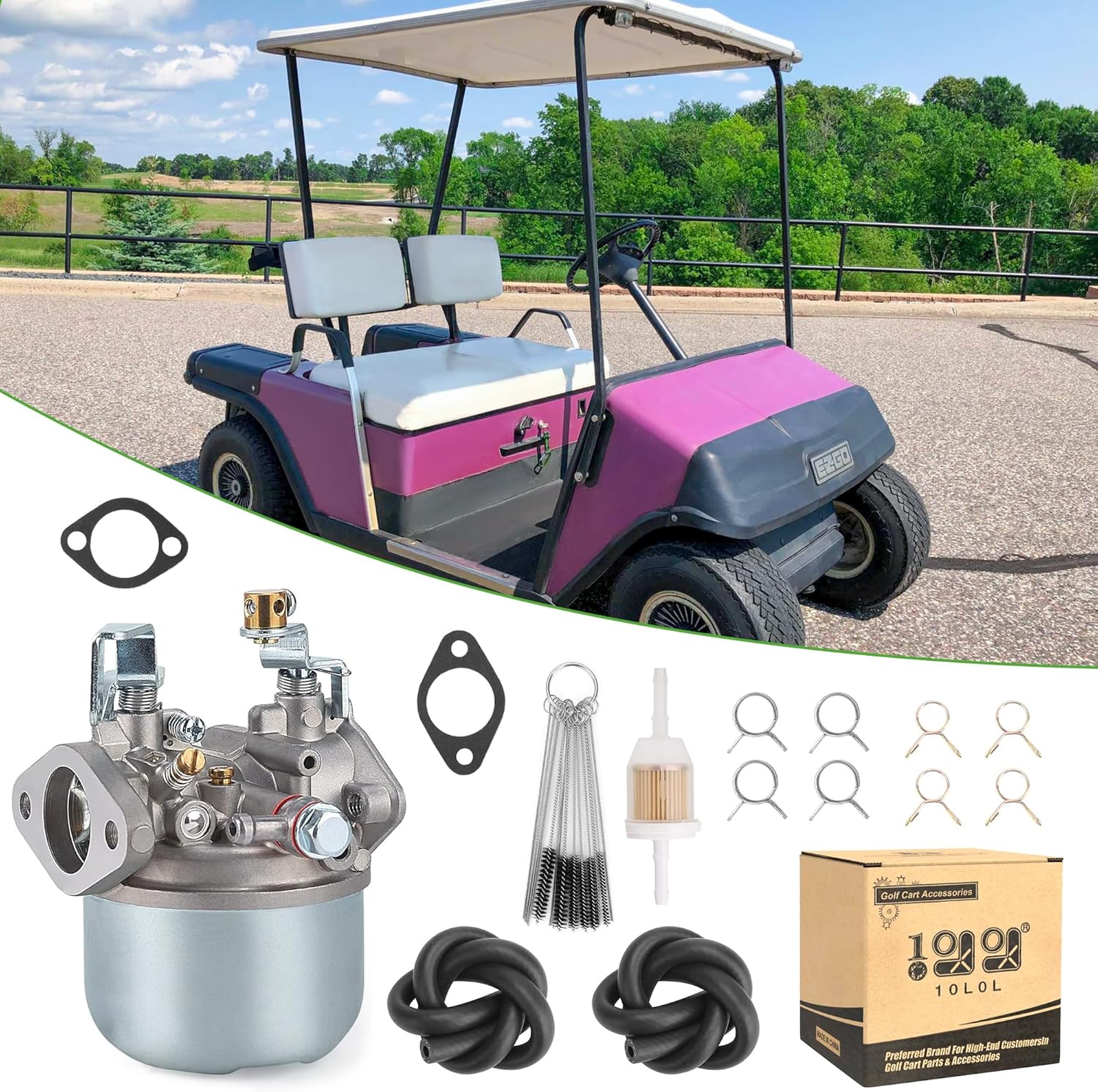 Golf Cart Carburetor Kit for EZGO Marathon 2-stroke Gas 1988