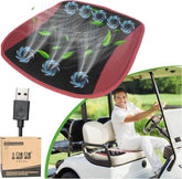 Black and red ventilated seat cushion