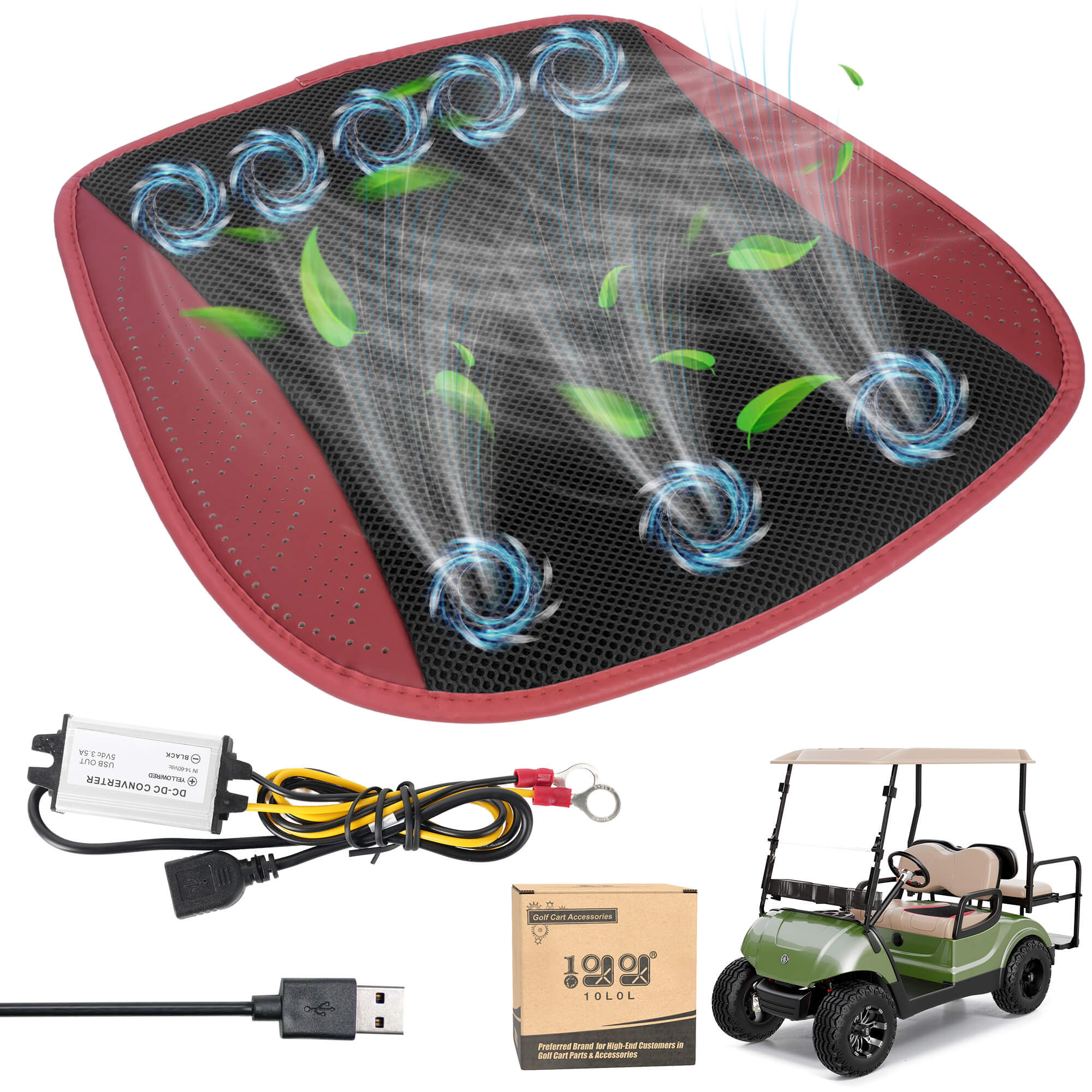 Golf Cart Seat Cover Ventilated Breathable Seat Cushion