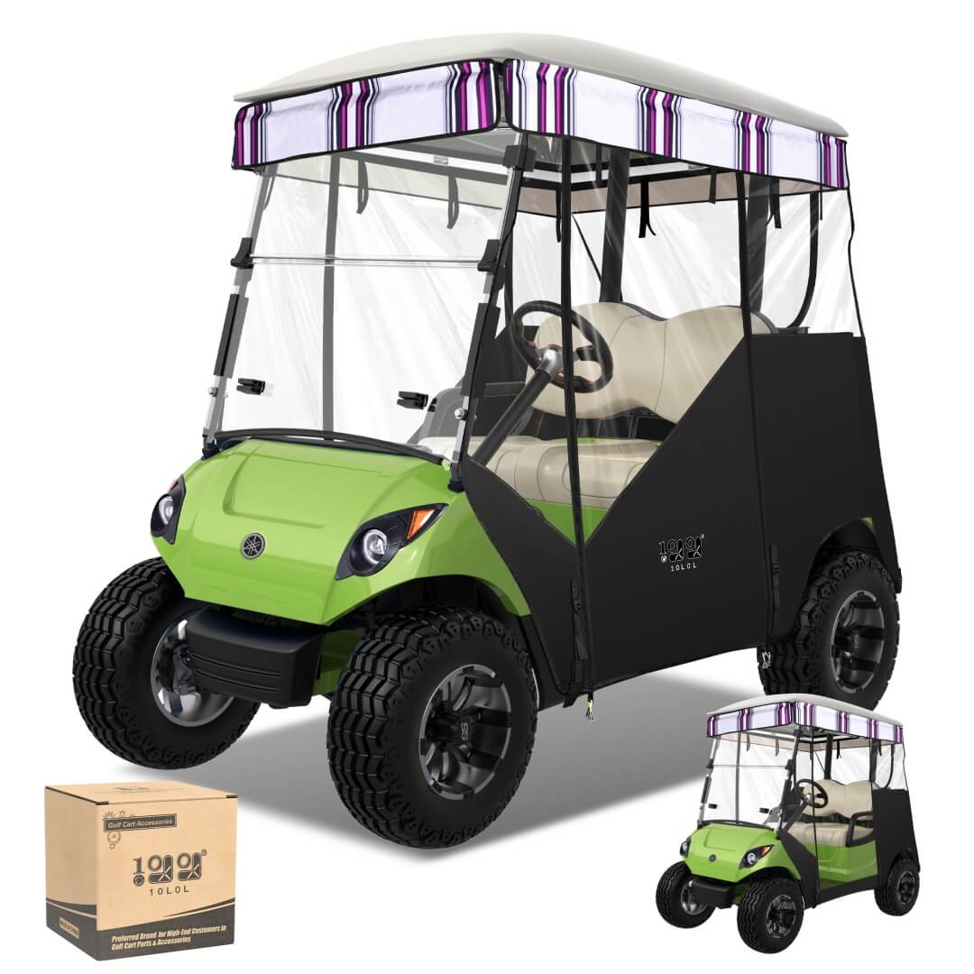 Stripes Golf Cart Track Enclosures