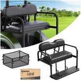 10L0L Golf Cart Rear Flip Seat Kit Black