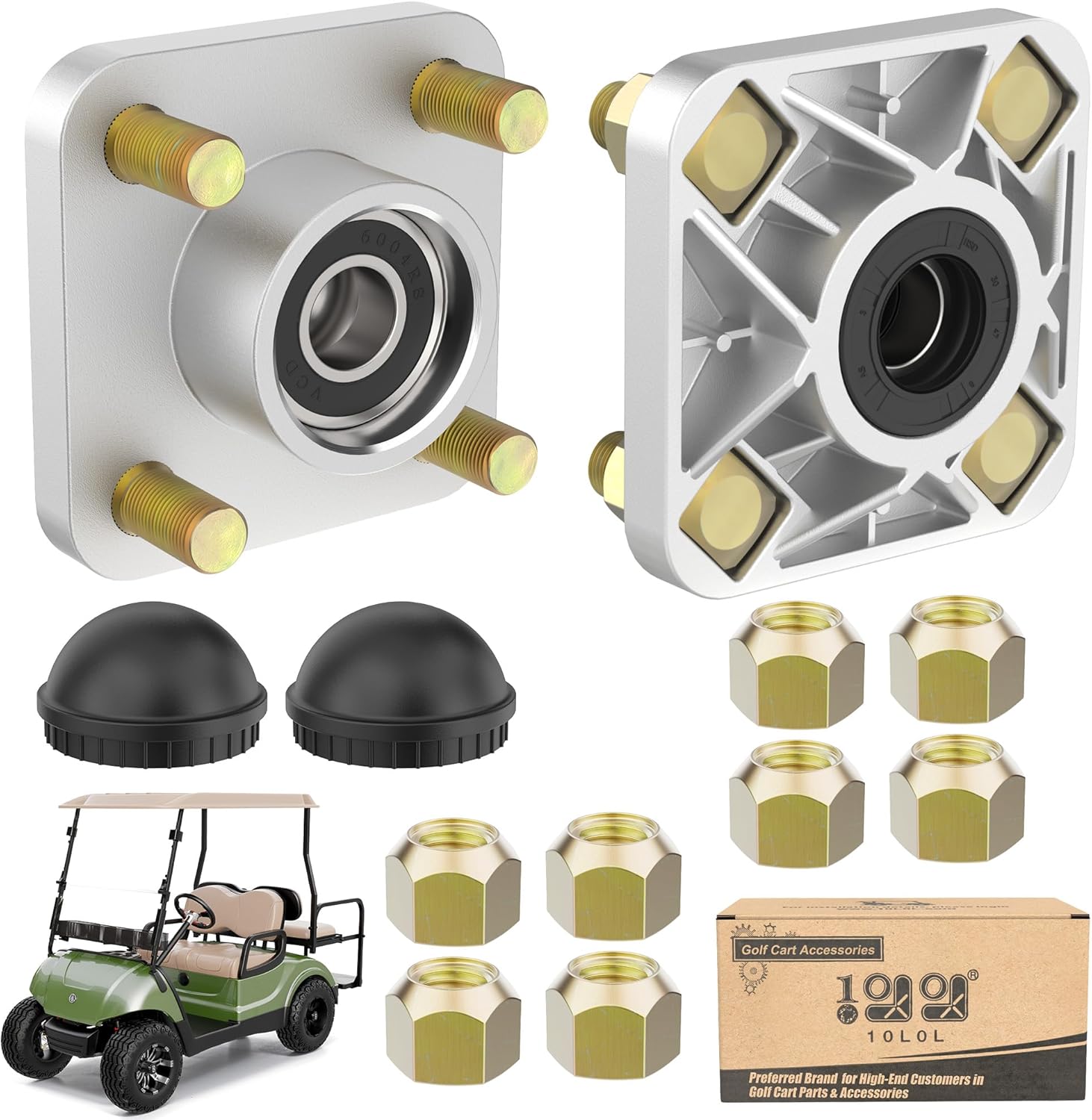 Golf Cart Front Wheel Hub Assembly with Hub Bearing/Oil Seal/Dust Cover for Yamaha - 10L0L - 10L0L