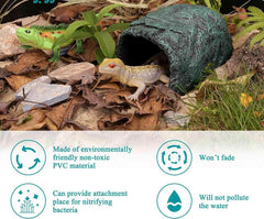 Hidden Cave Aquarium Decoration - Reptile Resin Natural Hidden Cave