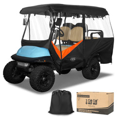 Golf Cart Enclosure Black Orange
