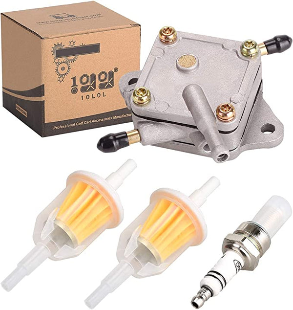 Golf Cart Fuel Pump with Spark Plug and Fuel Filters for EZGO TXT Medalist 1994-2003