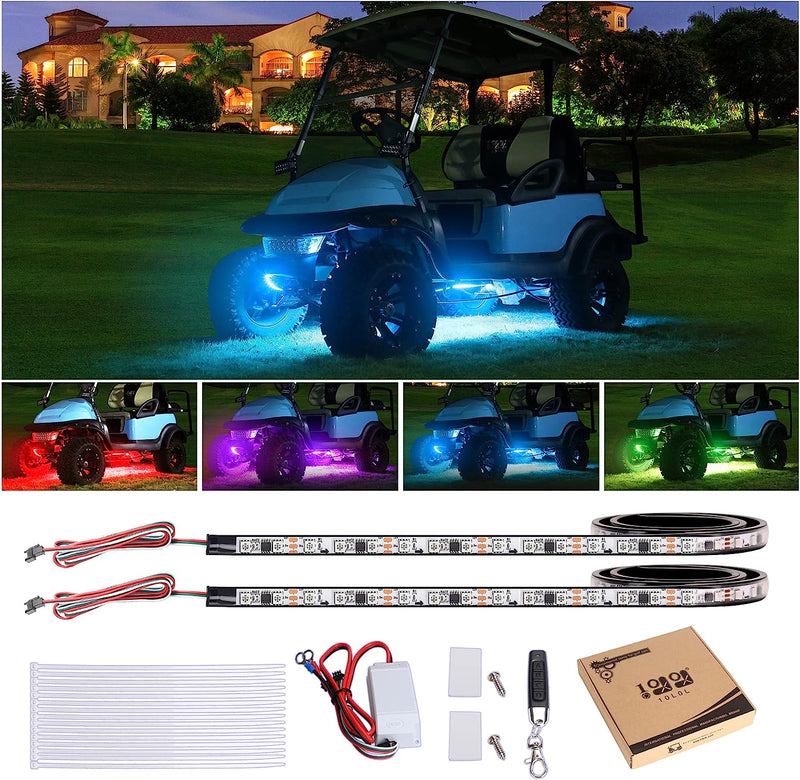 12V-66V Universal Golf Cart LED Light Strip Kit Light Bars and Light Strips