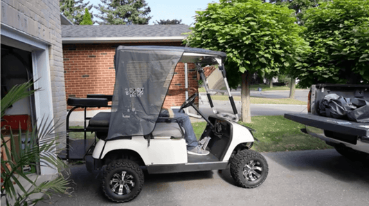 10L0L 2 Passenger Golf Cart Sunshade Cover for Yamaha G29/G22 Installation Show - 10L0L