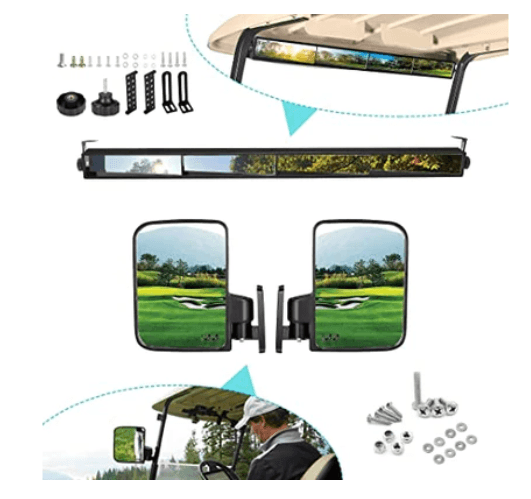 10L0L Universal Golf Cart 4&5 Panel Mirror Installation steps - 10L0L