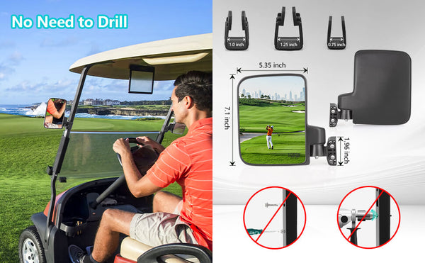 10L0L No Drilling Golf Cart Rear View Mirror Advantages and disadvantages analysis