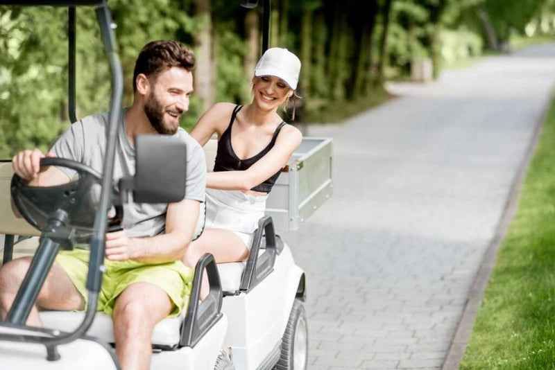 Golf cart spring travel safety system upgrade program