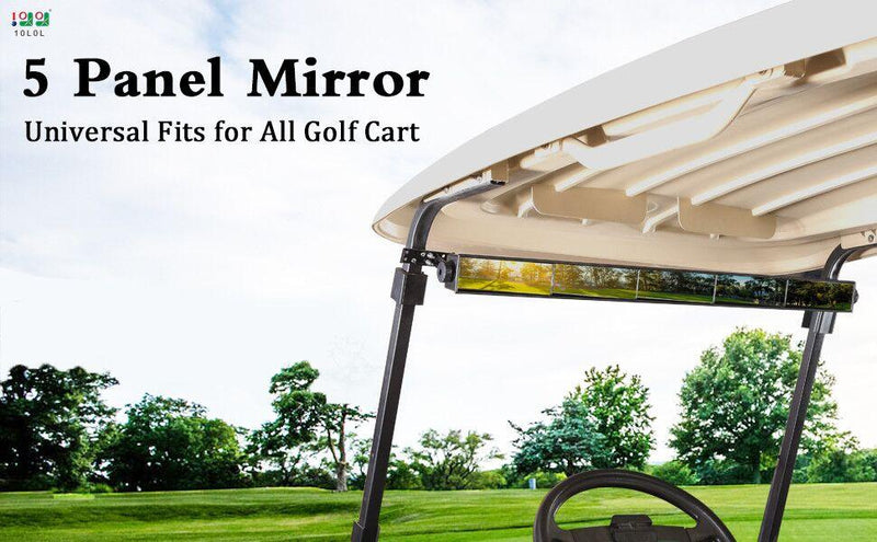 how to install 5 panel mirror on golf cart ？