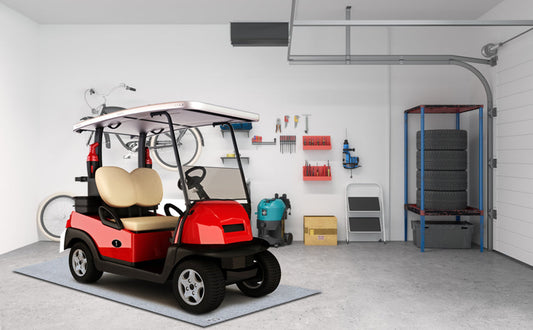 Convenient, how about a golf cart garage floor mat!