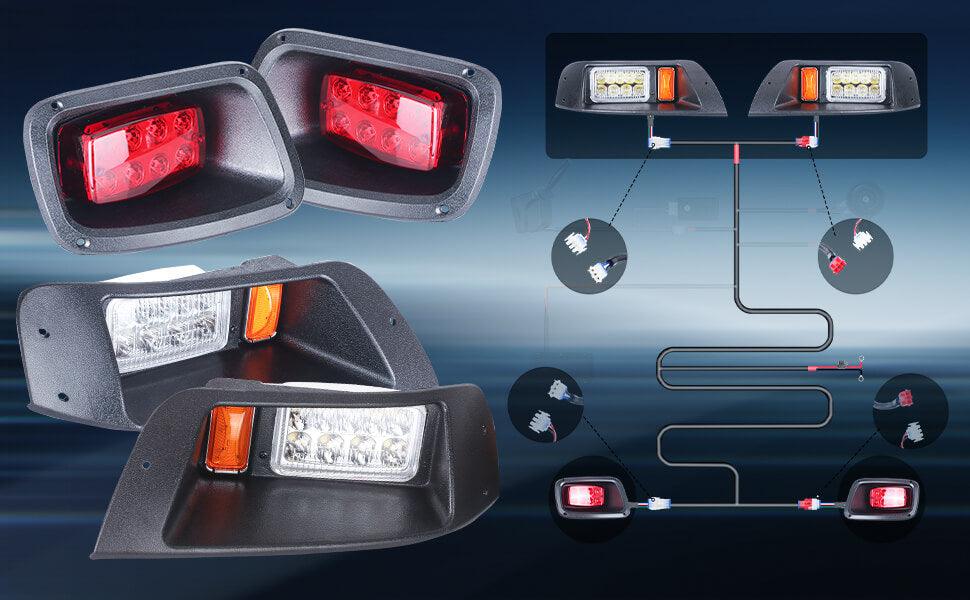 Only 5 steps installation 10L0L Club Car DS Golf Cart LED Light Kit - 10L0L