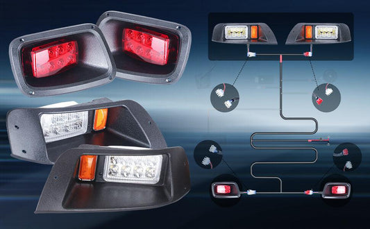 Only 5 steps installation 10L0L Club Car DS Golf Cart LED Light Kit - 10L0L