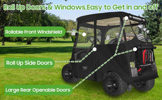 Stay Protected on the Course with 10L0L Golf Cart Enclosures with Doors - 10L0L